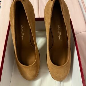 Salvatore Ferragamo Brown Suede Wedge New Size 8 Women